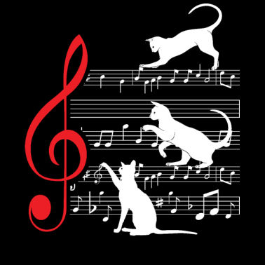 Motiv Katze Katzen Noten Musik Musiker