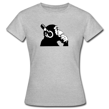 Musik LK T-Shirt - Schimpanse mit Kopfhörern der Musik hört