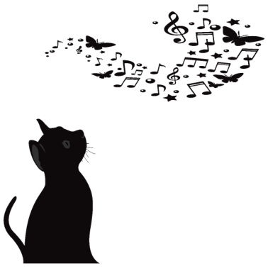 Motiv Katze mit Musiknoten
