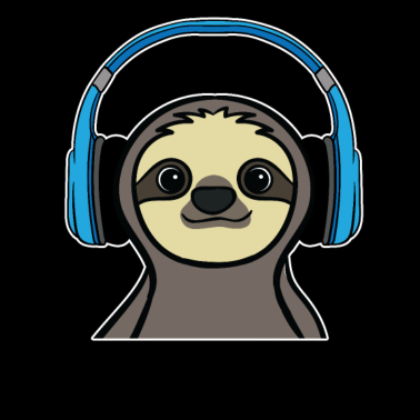 Motiv Faultier Lustig Kopfhörer Musik Stereo Geschenk