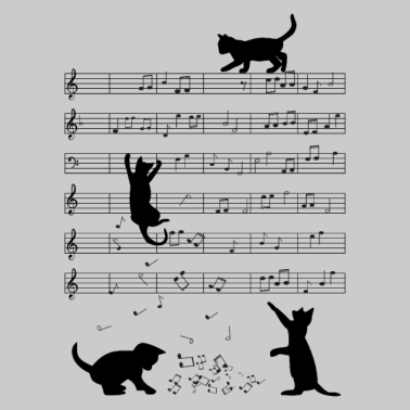 Motiv Katzen Musik Noten