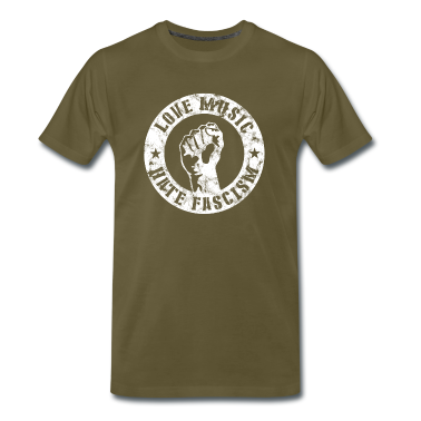 Musik LK T-Shirt - Love Music Hate Fascism Gegen Rechts Geschenk