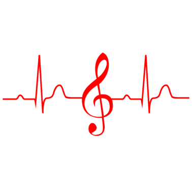 Motiv EKG mit Notenschlüssel Liebe zur Musik für Musiker