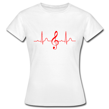 Musik LK T-Shirt - EKG mit Notenschlüssel Liebe zur Musik für Musiker