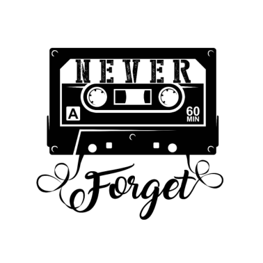 Motiv NEVER FORGET - Kassette Retro Geschenk