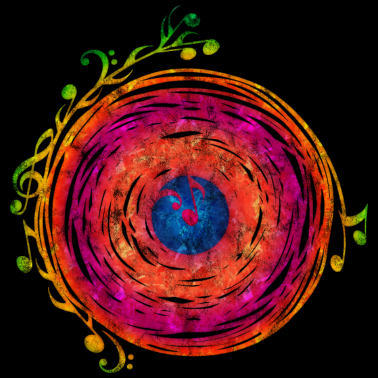 Motiv Schallplatte Musik Noten Retro Vintage Bass DJ