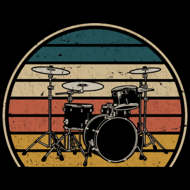 Motiv Vintage Drumset Schlagzeuger Rockband Musiker