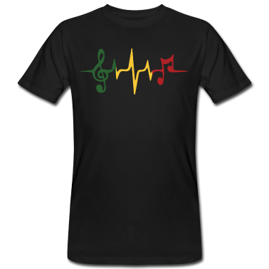 Musik LK T-Shirt - Reggae Herzschlag Musiker Rastafari Musikschule