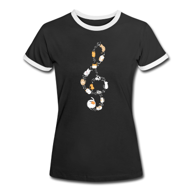 Musik LK T-Shirt - Violinschlüssel Katze Musik Noten Musiker Kätzchen