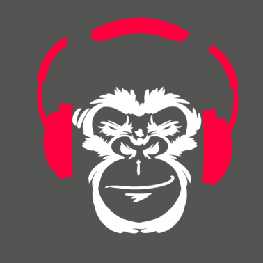 Motiv Techno Affe Gorilla Musik Kopfhörer