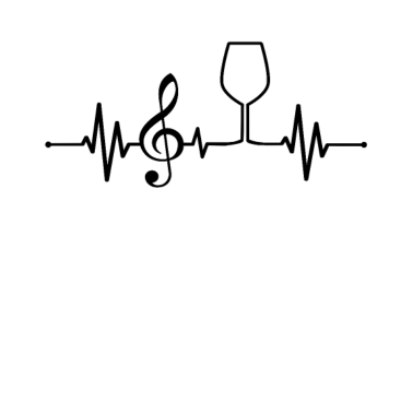 Motiv Wein Musik Notenschlüssel Weinglas Herzschlag EKG