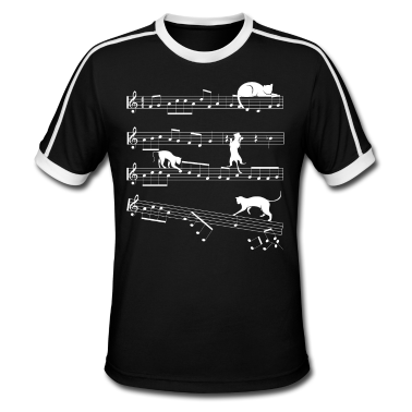 Musik LK T-Shirt - Süße Katzen Kätzchen Musiker Notenschlüssel Partit