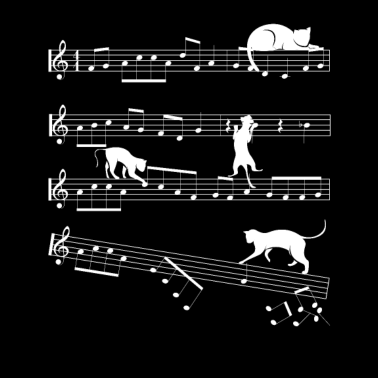 Motiv Süße Katzen Kätzchen Musiker Notenschlüssel Partit