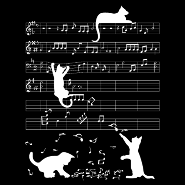 Motiv Musikalisch Katze Kätzchen Musik Notenschlüssel