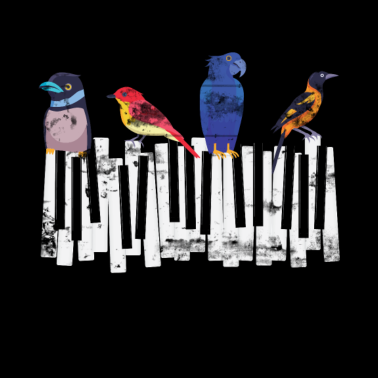 Motiv Piano Vögel Musik