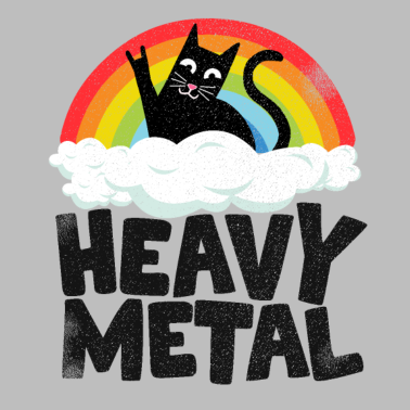 Motiv Heavy Metal Katze Regenbogen Retro Death Metal