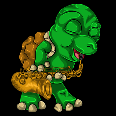 Motiv Schildkröte Saxophonist