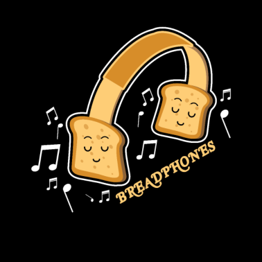 Motiv Kopfhörer Brot Musik Wortspiel