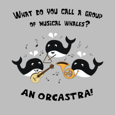 Motiv Lustiges Wortspiel Wale Orca Orchester Musiker
