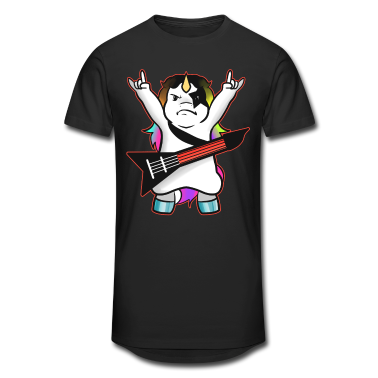 Musik LK T-Shirt - Gitarre Spielendes Black-Metal-Einhorn