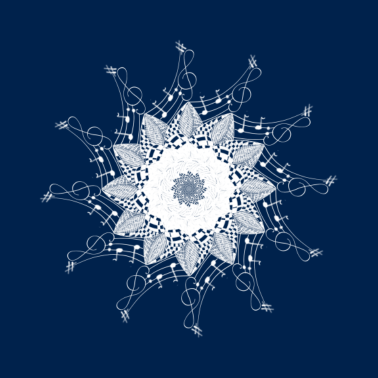 Motiv mandala musik weiß