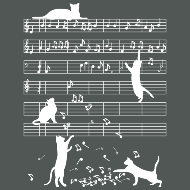 Motiv Katzen Musik Noten Geschenk