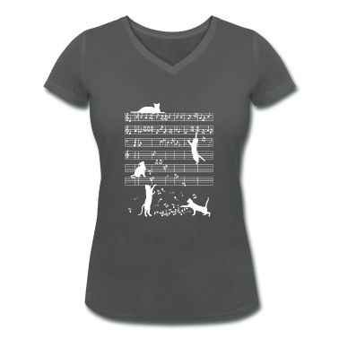 Musik LK T-Shirt - Katzen Musik Noten Geschenk