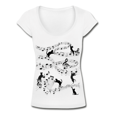 Musik LK T-Shirt - Katzen Musiknoten Musik Kätzchen Noten Piano