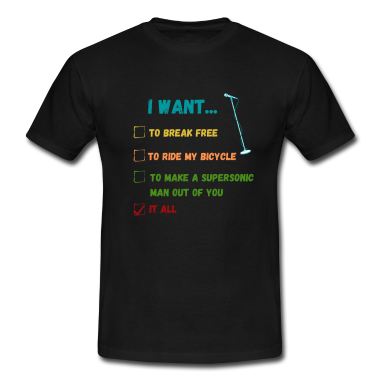 Musik LK T-Shirt - I want to break free, Queen, Freddy, Song, Text,