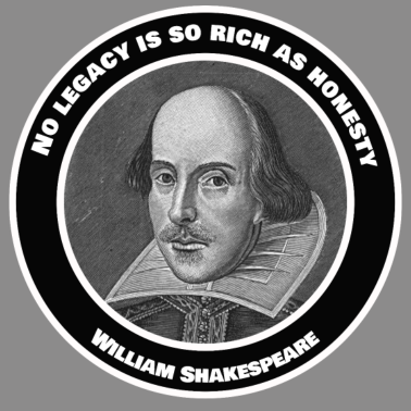 Motiv Shakespeare Zitat Spruch No legacy Honesty