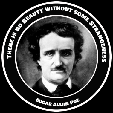 Motiv Edgar A. Poe Zitat No beauty without Strangeness