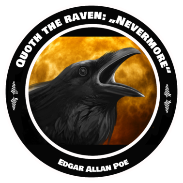 Motiv Quoth the Raven Nevermore Edgar Allan Poe Zitat