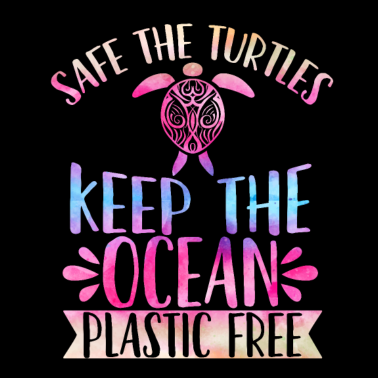 Motiv Rettet die Meeresschildkröte Ozean Plastik frei