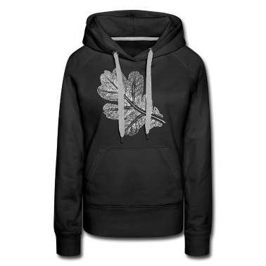 Bio LK Hoodie - Eichenblatt / Blatt - Eiche / WEISS