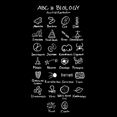 Motiv ABC der Biologie Biologe oder Wissenschaftler Gesc