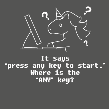 Motiv Nerd Witz Any Key Einhorn