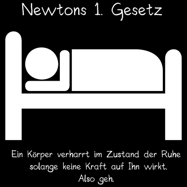 Motiv Newtons Erstes Gesetz Grafik Tee Schlafen