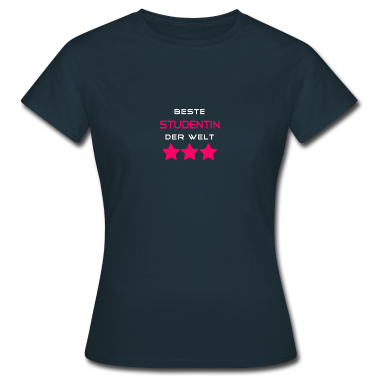 Bio LK T-Shirt - Beste Studentin der Welt pink Sterne lustig Spruch