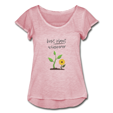 Bio LK T-Shirt - best plant whisperer mit Pflanze und Sonnenblume