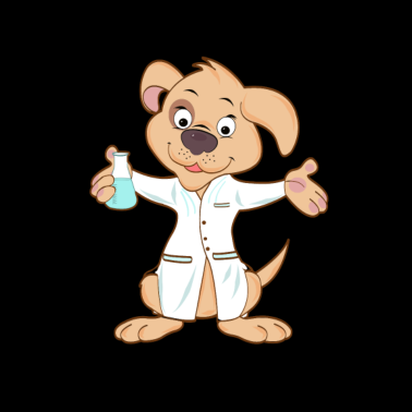 Motiv Hund comic Wissenschaftler Chemie Biologie