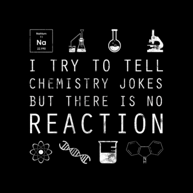 Motiv Chemie Witz ohne REAKTION - Weiß auf dunkel