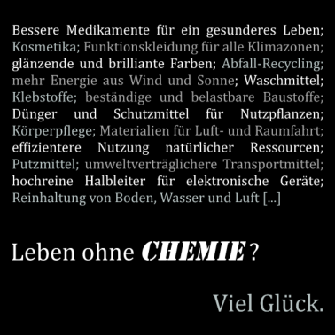Motiv Leben ohne Chemie. Idee Geschenk