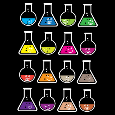 Motiv Geek colorful test tube Reagenzglas Chemie Science