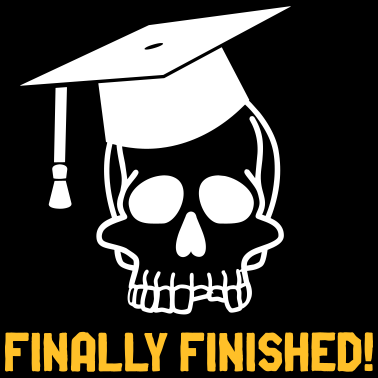 Motiv Schädel Doktorhut finally finished Doktorarbeit