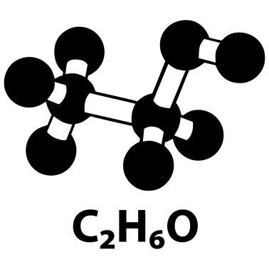Motiv Alkoholmolekül mit Formel C2H6O