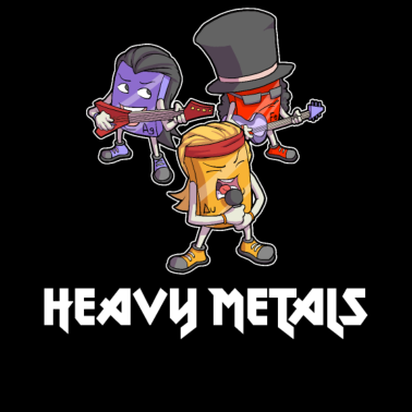 Motiv Lustig Heavy Metal Rock Band Chemie Elemente Musik