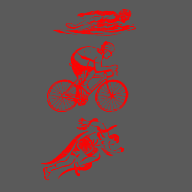 Motiv Triathlon Sportler Symbole