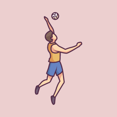 Motiv Ein Sportler, der Vollyball spielt