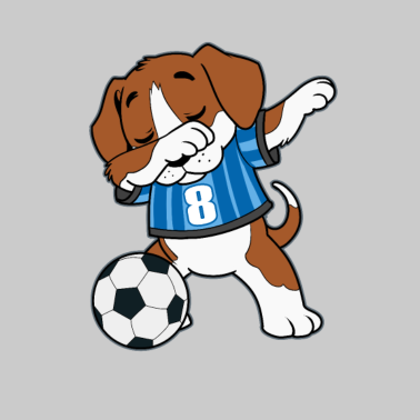 Motiv Hunde Fußball Sportler Beagle