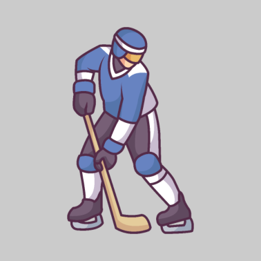 Motiv Sportler mit Hockeyschläger